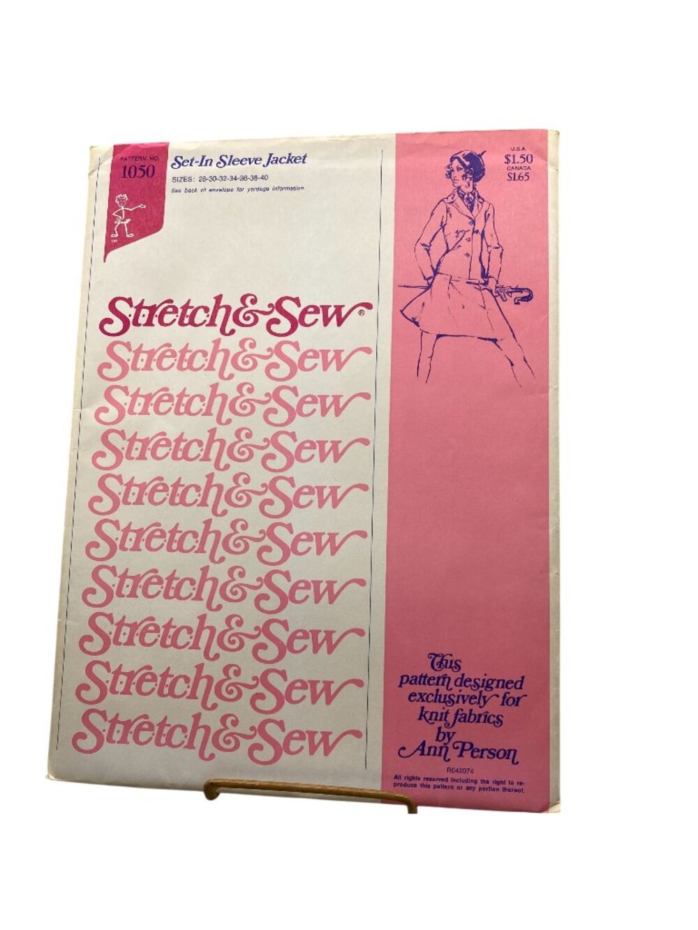 UNCUT Vintage Sewing PATTERN Stretch and Sew 1050 by Ann Person, Ladies 1974 Set
